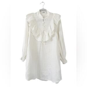 Lanhtropy 100% Linen Circus Dress White size xs